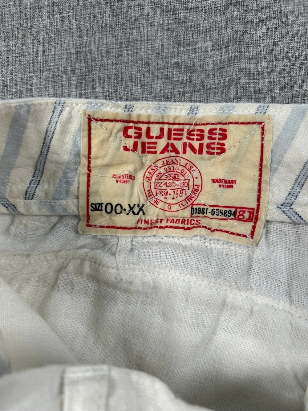 Guess Jeans Men’s 34x32 White Linen Cargo Pants Resort Beach Drawstring